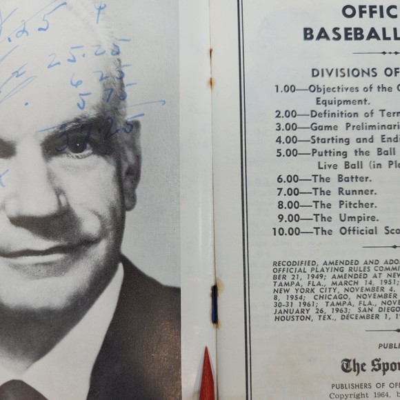 Official Baseball Rules Booklets X 3 Sporting News 1964-65-66 Commissioners MLB - Picture 11 of 14